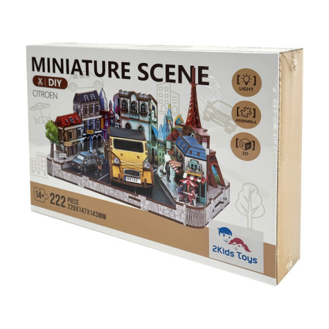 2Kids Toys 3D dřevěná skládačka Miniaturní scéna Evropské městečko ~ 2