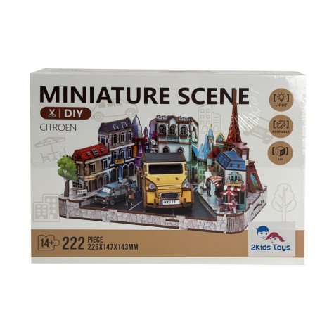 2Kids Toys 3D dřevěná skládačka Miniaturní scéna Evropské městečko ~ 3