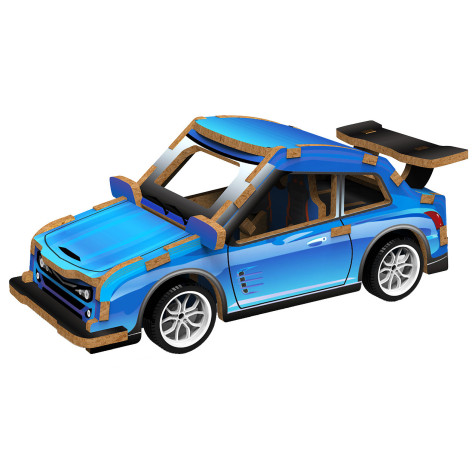 2Kids Toys 3D dřevěná skládačka Sportovní auto modré ~ 1