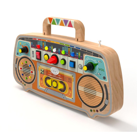 2Kids Toys Activity board Dřevěné FM rádio ~ 4