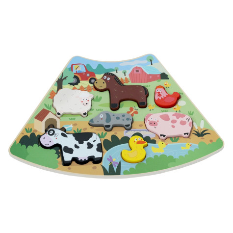 2Kids Toys Dřevěné puzzle Kruh propojitelné 6 v 1 ~ 2