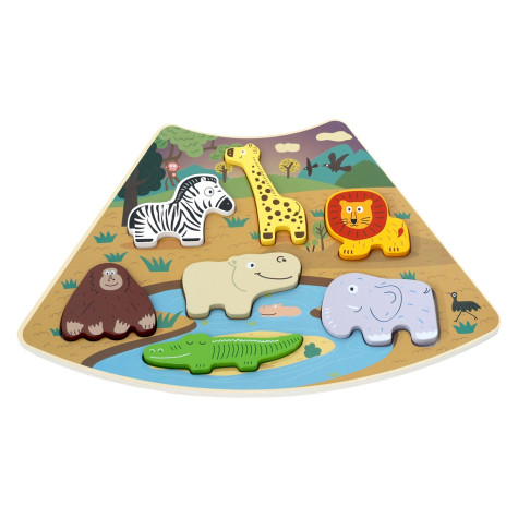 2Kids Toys Dřevěné puzzle Kruh propojitelné 6 v 1 ~ 9