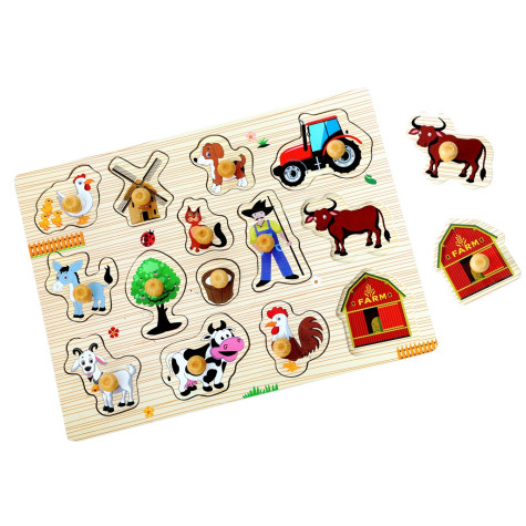 2Kids Toys Dřevěné puzzle Farma 14 dílků ~ 1