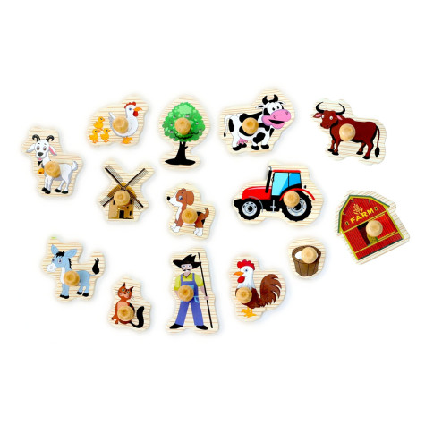 2Kids Toys Dřevěné puzzle Farma 14 dílků ~ 2