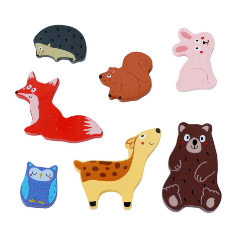 2Kids Toys Dřevěné puzzle Lesní zvířátka propojitelné ~ 3