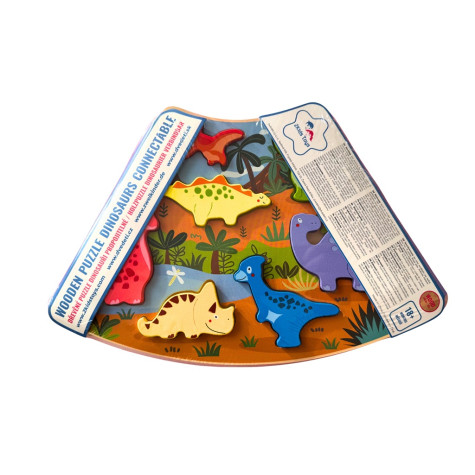 2Kids Toys Dřevěné puzzle Dinosauři propojitelné ~ 4