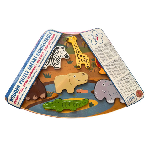 2Kids Toys Dřevěné puzzle Safari propojitelné ~ 5