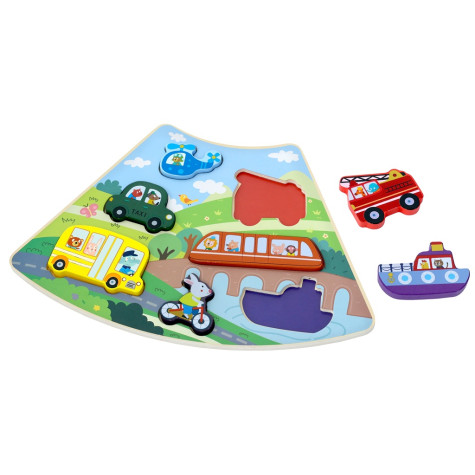 2Kids Toys Dřevěné puzzle Dopravní prostředky propojitelné ~ 2