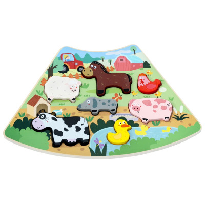 2Kids Toys Dřevěné puzzle Veselá farma propojitelné