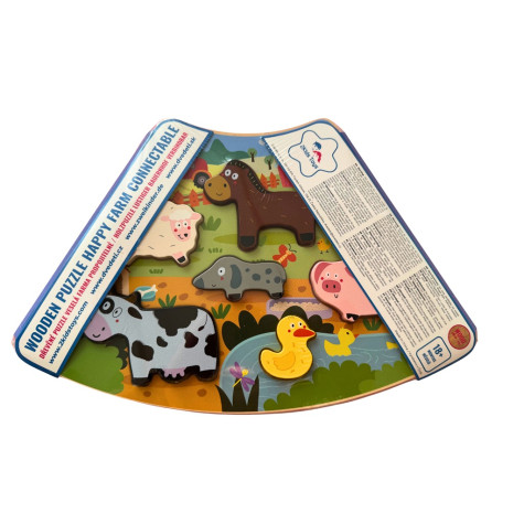 2Kids Toys Dřevěné puzzle Veselá farma propojitelné ~ 5