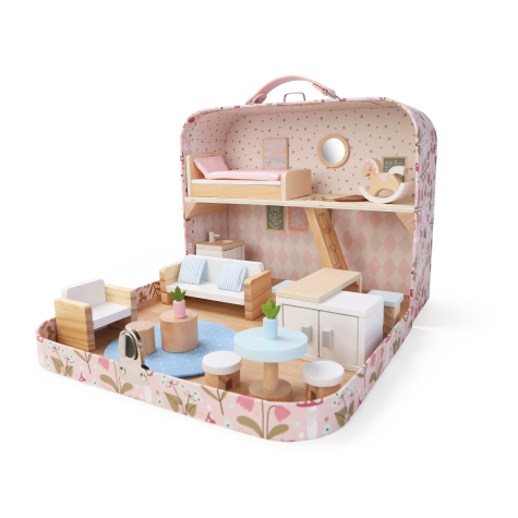 2Kids Toys Domeček pro panenky v kufříku Obývací pokoj ~ 1