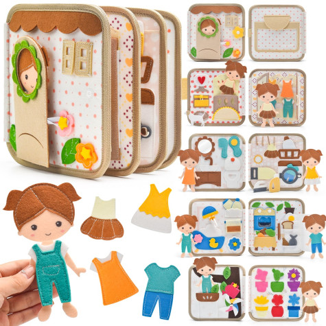 2Kids Toys Senzorická busy kniha Domeček s panenkou ~ 1