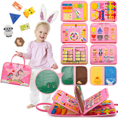 2Kids Toys Senzorická busy kniha Jednorožec 4 ~ 1