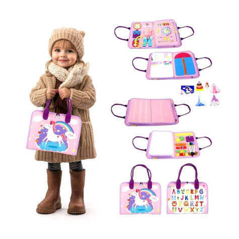 2Kids Toys Senzorická busy kniha Jednorožec 2 ~ 1