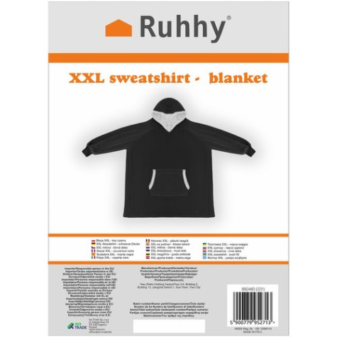 XXL mikina černá deka Ruhhy 24403 ~ 9