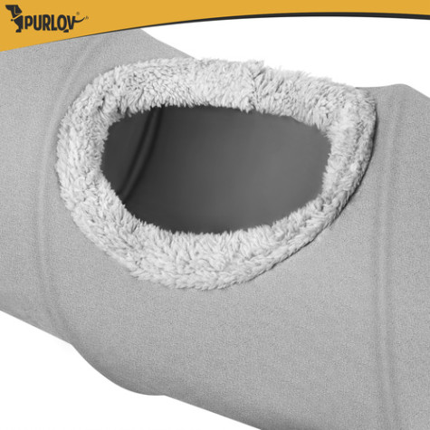 Plyšový interaktivní tunel pro kočky šedý 120cm Purlov 28241 ~ 5