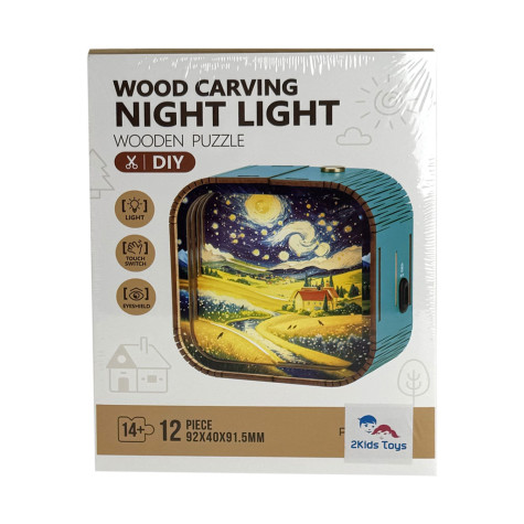 2Kids Toys 3D dřevěná skládačka Lampička Krajina pod hvězdami ~ 3