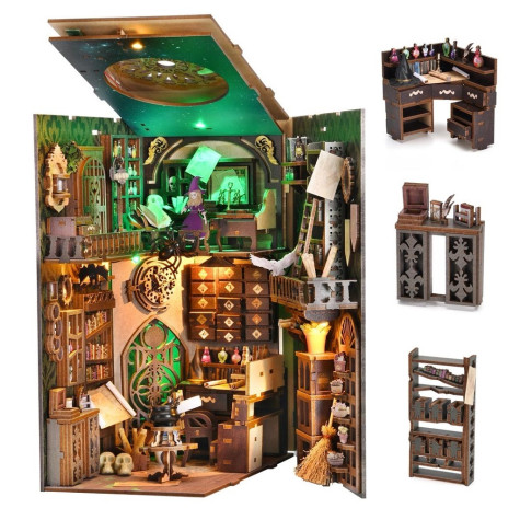 2Kids Toys 3D skládačka Zarážka na knihy Miniatura domečku Dům čarodějnice ~ 2