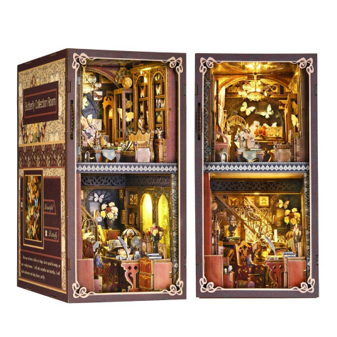 2Kids Toys 3D skládačka Zarážka na knihy Miniatura domečku Dům sběratele motýlů ~ 1