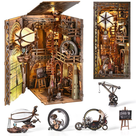 2Kids Toys 3D skládačka Zarážka na knihy Miniatura domečku Strýčkovo skladiště ~ 2