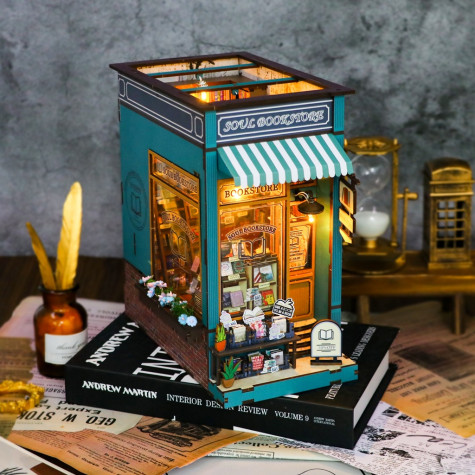 2Kids Toys 3D skládačka Zarážka na knihy Miniatura domečku Knihkupectví duše ~ 9