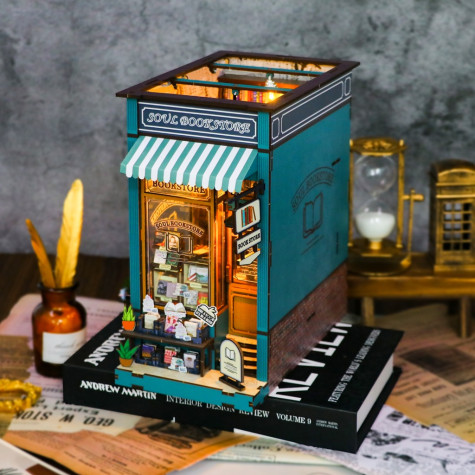 2Kids Toys 3D skládačka Zarážka na knihy Miniatura domečku Knihkupectví duše ~ 10