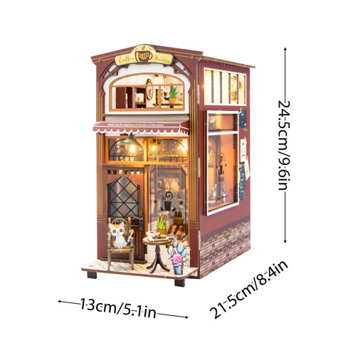2Kids Toys 3D skládačka Zarážka na knihy Miniatura domečku Kavárna ~ 6