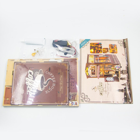 2Kids Toys 3D skládačka Zarážka na knihy Miniatura domečku Kavárna ~ 8