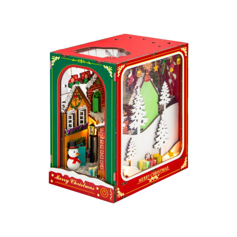 2Kids Toys 3D skládačka Zarážka na knihy Miniatura domečku Bílé Vánoce ~ 1