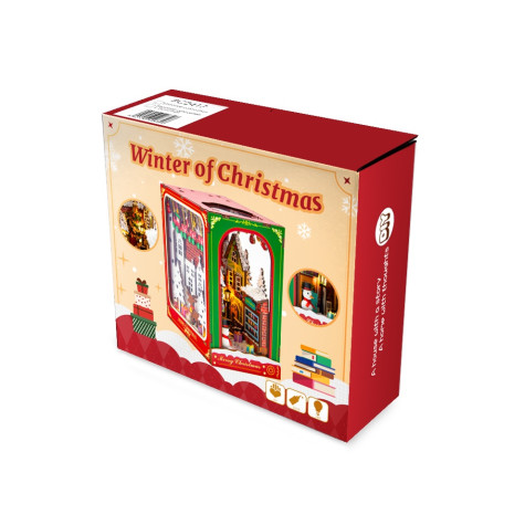2Kids Toys 3D skládačka Zarážka na knihy Miniatura domečku Bílé Vánoce ~ 7