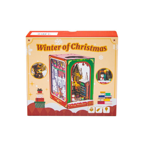 2Kids Toys 3D skládačka Zarážka na knihy Miniatura domečku Bílé Vánoce ~ 8