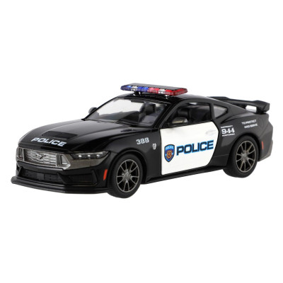 Kinsmart Auto 2024 Ford Mustang Dark Horse Policie 1:38 13cm na zpětné natažení