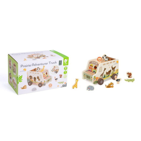 Teddies Auto safari vkládačka dřevěné 9ks 18m+ ~ 1