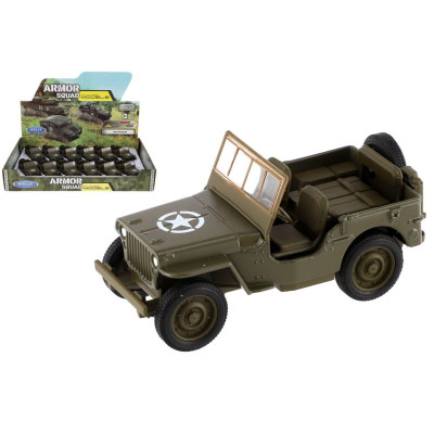 Welly Auto Jeep 1941 Willys MB terénní vojenské 10cm zpětné natažení