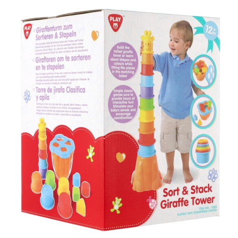 Teddies Vkládačka + kubus pyramida žirafa 2v1 12m+ ~ 2
