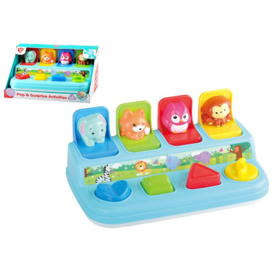 Teddies Vkládačka vyskakovací zvířátka 12m+