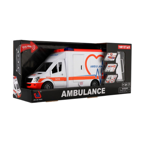 Auto ambulance 28 cm s lehátkem na setrvačník se světlem se zvukem ~ 3