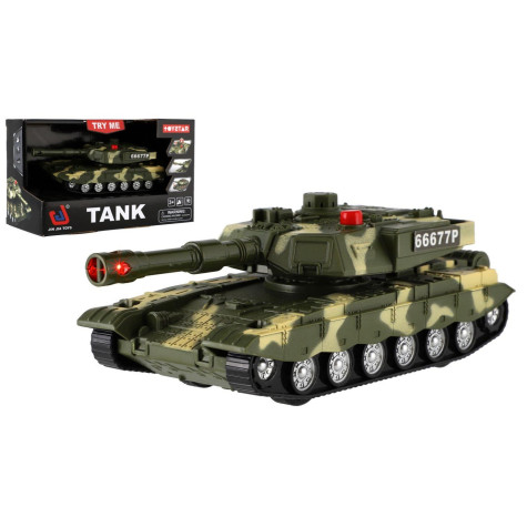 Teddies Tank 20 cm na setrvačník na baterie se světlem se zvukem ~ 1