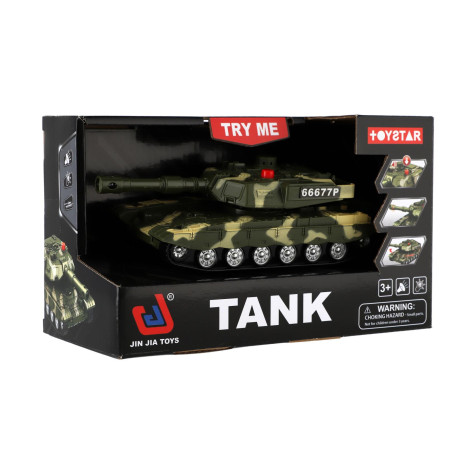 Teddies Tank 20 cm na setrvačník na baterie se světlem se zvukem ~ 2
