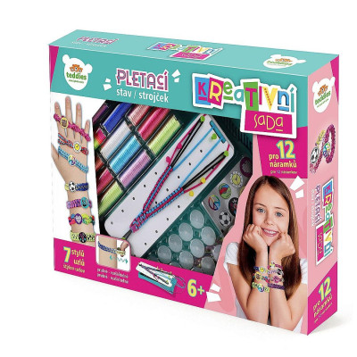 Teddies Kreativní sada Vyrob si náramek - pletací stav s doplňky