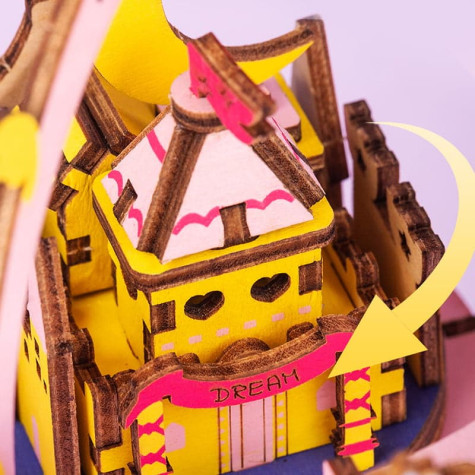 RoboTime 3D dřevěná skládačka hrací skříňky Veselý kolotoč ~ 3