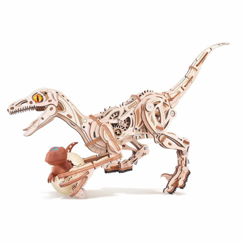 RoboTime 3D dřevěná mechanická skládačka Velociraptor ~ 1