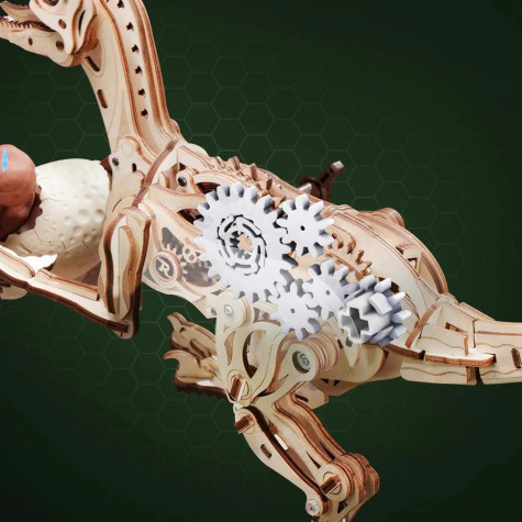 RoboTime 3D dřevěná mechanická skládačka Velociraptor ~ 3