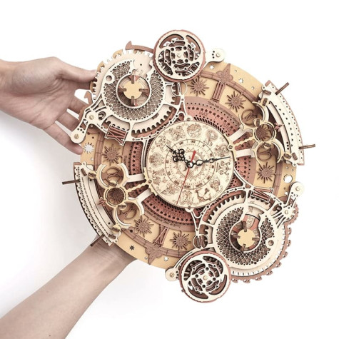 RoboTime 3D dřevěná mechanická skládačka Hodiny s kalendářem ~ 6