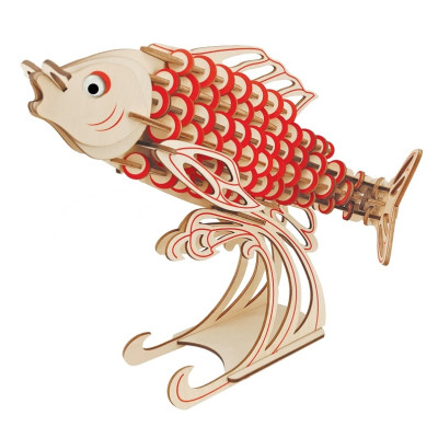 Woodcraft Dřevěné 3D puzzle Kapr