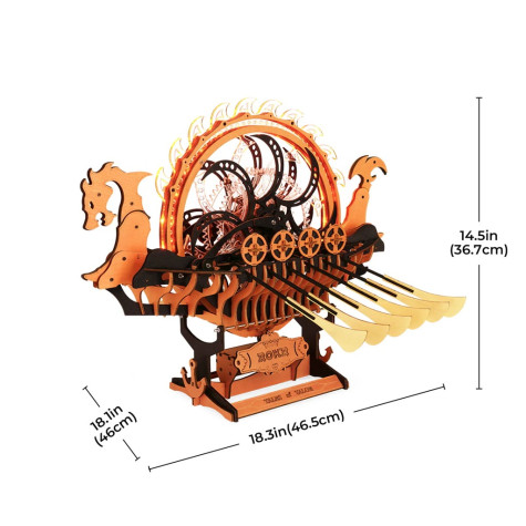 RoboTime 3D dřevěná skládačka Vikinská dračí loď ~ 6