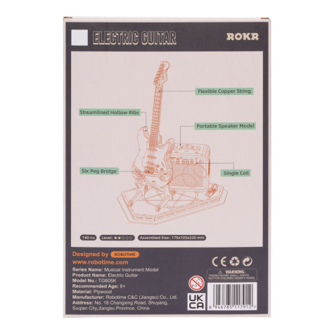 RoboTime 3D dřevěná skládačka Elektrická kytara ~ 5