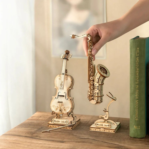 RoboTime 3D dřevěná skládačka Violoncello ~ 2