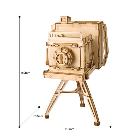 RoboTime 3D dřevěná skládačka Historický fotoaparát ~ 3