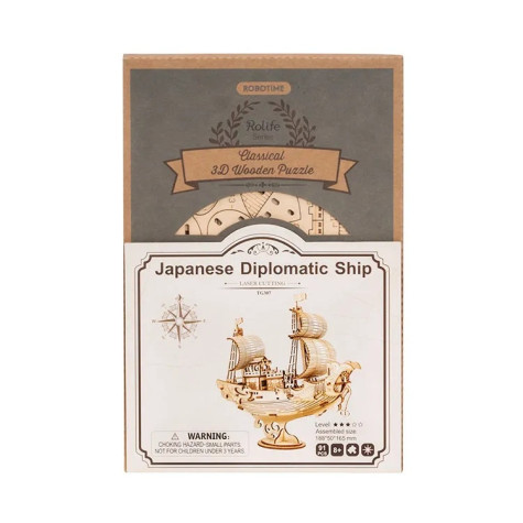 RoboTime 3D dřevěná skládačka Japonská plachetnice ~ 5